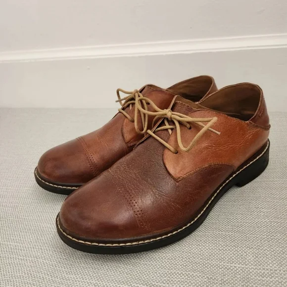 Olukai Walino Size 10 M Brown Leather Oxford Casual Lace Up 